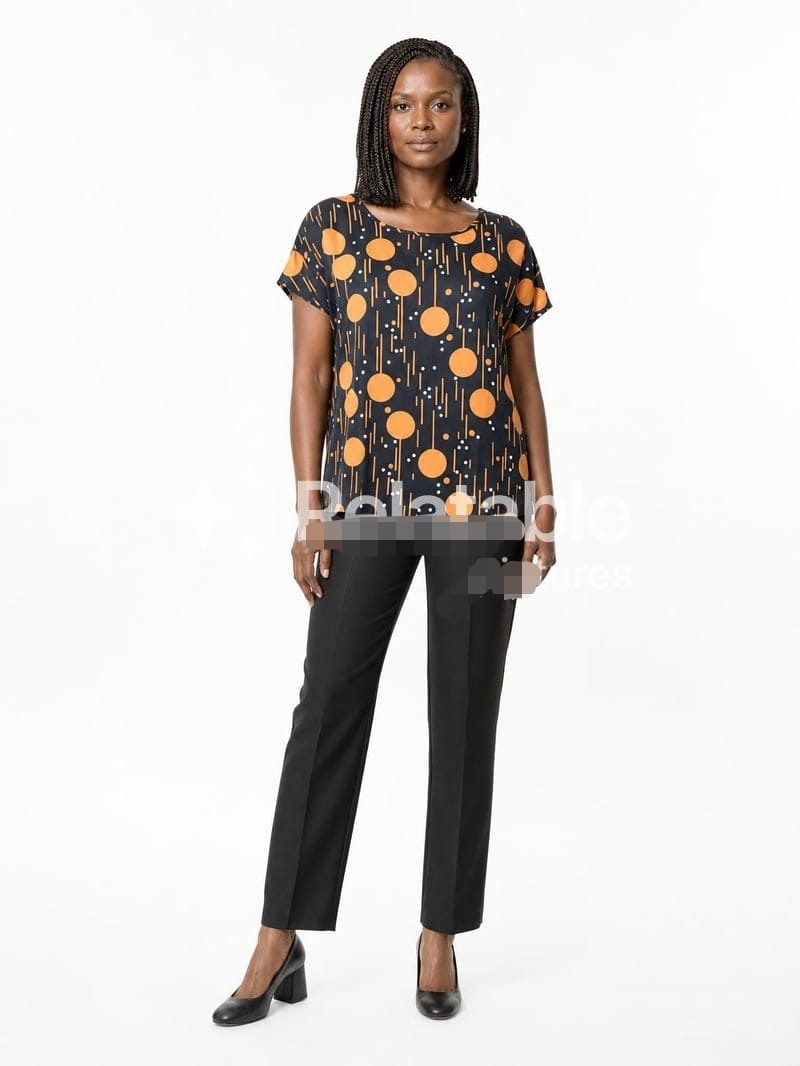 Black and Gold Short Sleeve Top
